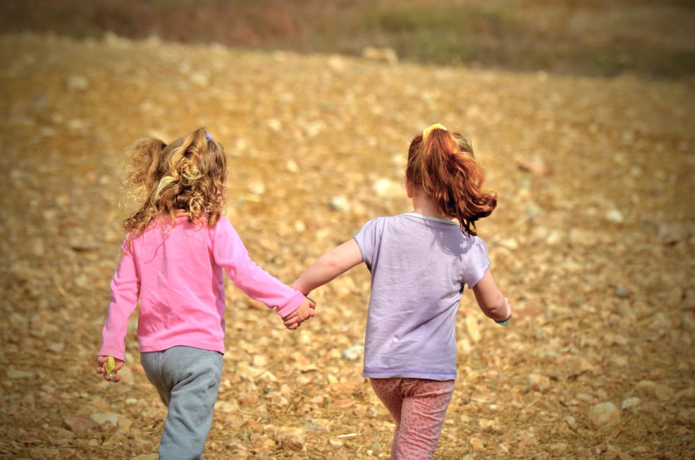 Kid Friends Strolling the Farm